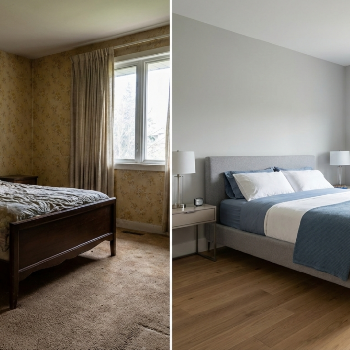 antes y después dormitorio