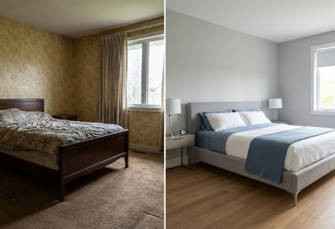 antes y después dormitorio