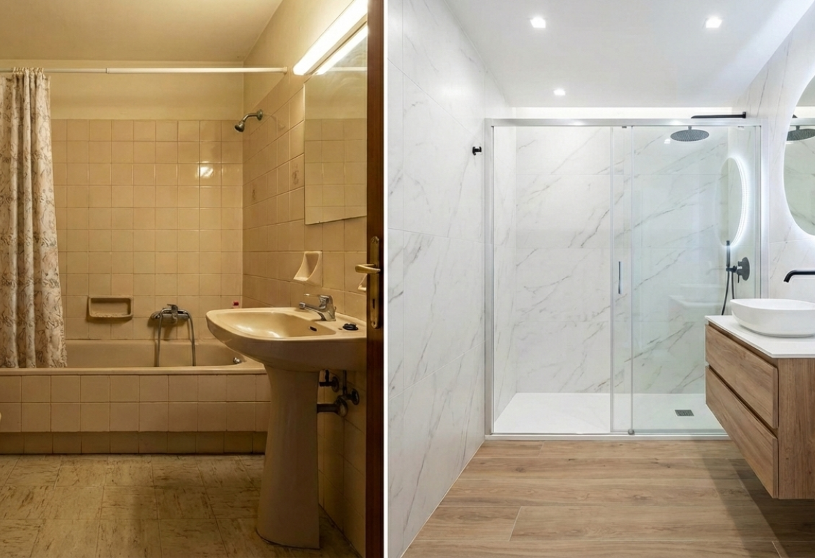 baño antes y después de la reforma